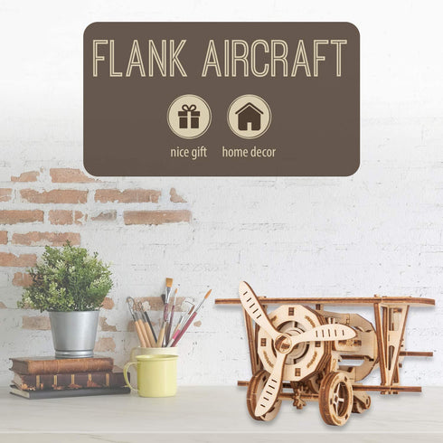 3D Wooden Puzzle, Double Wing Aircraft